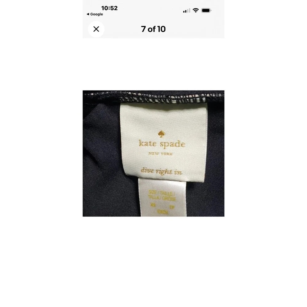 Kate Spade Woman's One Piece Swimsuit Bandeau Scallops Cut Out Leapard Print XS